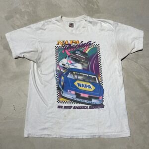 Vintage Napa Racing Single Stitch T-Shirt NASCAR Michael Waltrip SZ XL 1990s